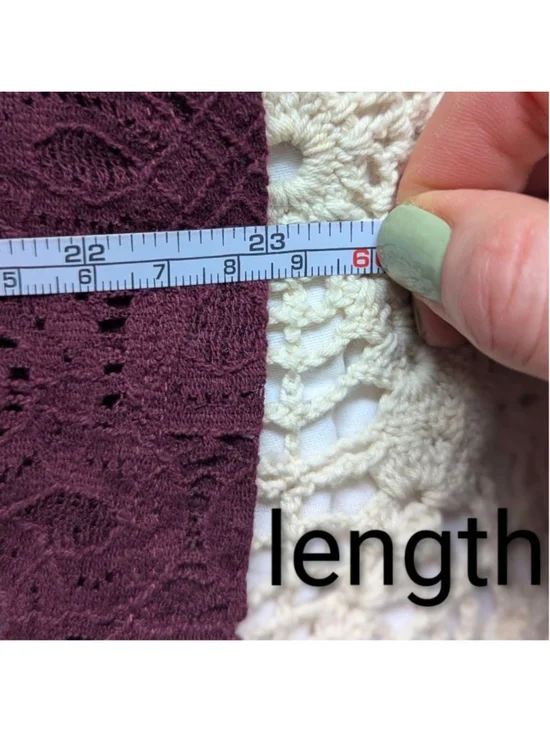 Loft Square Neck Lacey Blouse M Deep Plum Boho Romantic - Picture 11 of 12